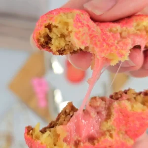 Strawberry Bleeding Heart Banana Cookies